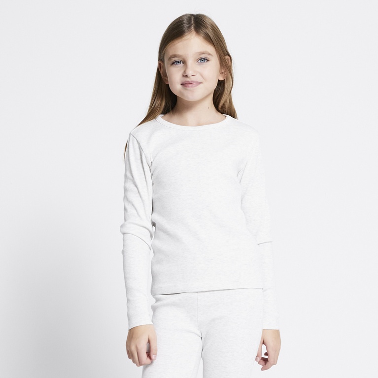 Ribbed top "Ramona" Light greymelange